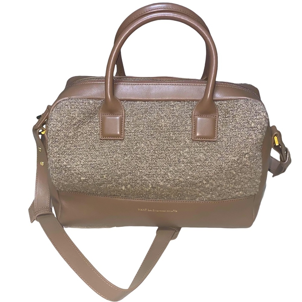 WANT les essentials de la vie RARE wool & leather mini “Douglas” duffle w/ lock